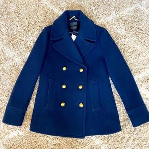 J Crew Majesty Pea coat, 6, Navy